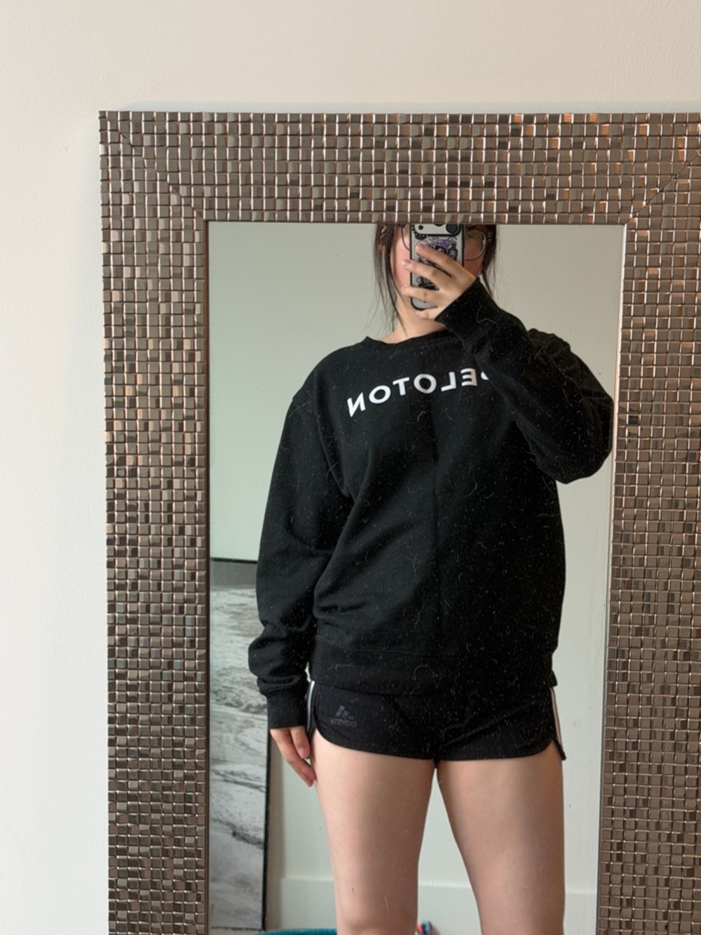 Peloton Black Crewneck Sweatshirt with White Logo